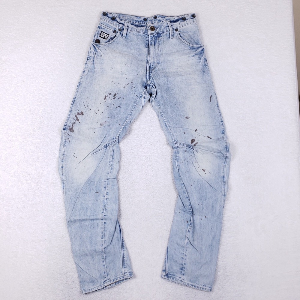 G-Star Light Blue Relaxed Jeans with Paint-Splatter Detail